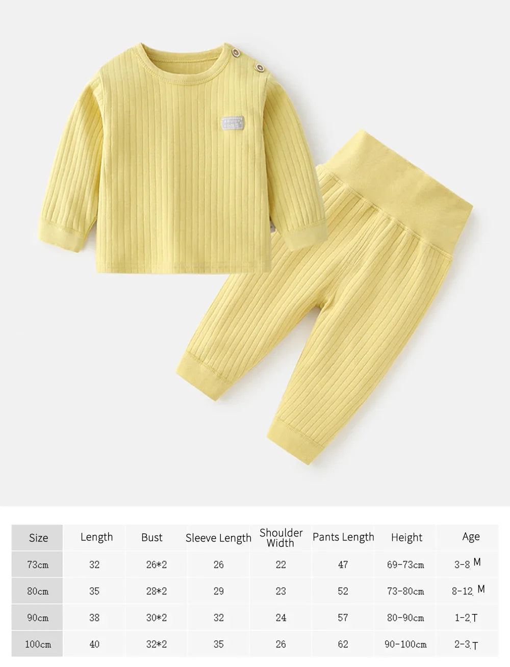 Baby Thermal Sleepwear Sets Autumn Winter Unisex Pajamas