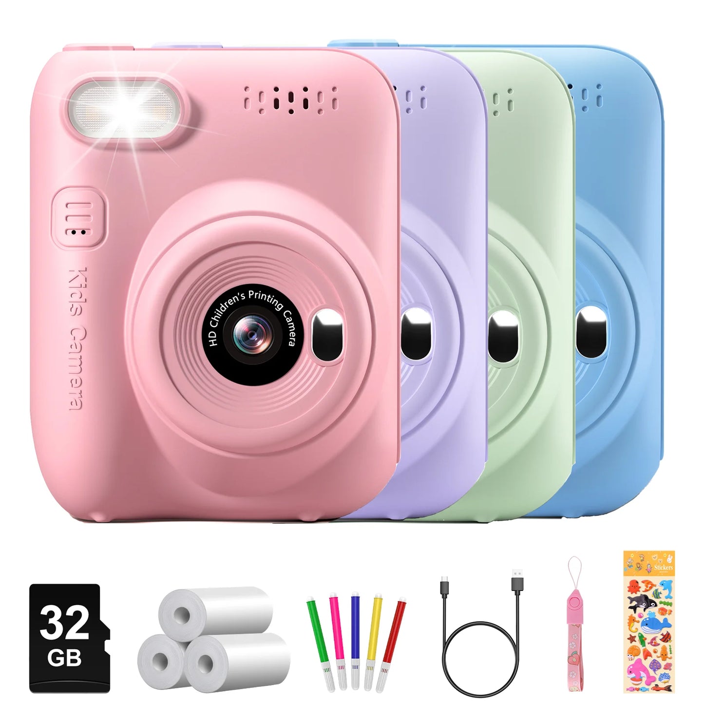 DIAMOOKYCN Instant Print Camera For Kids 32MP 1080P Digital