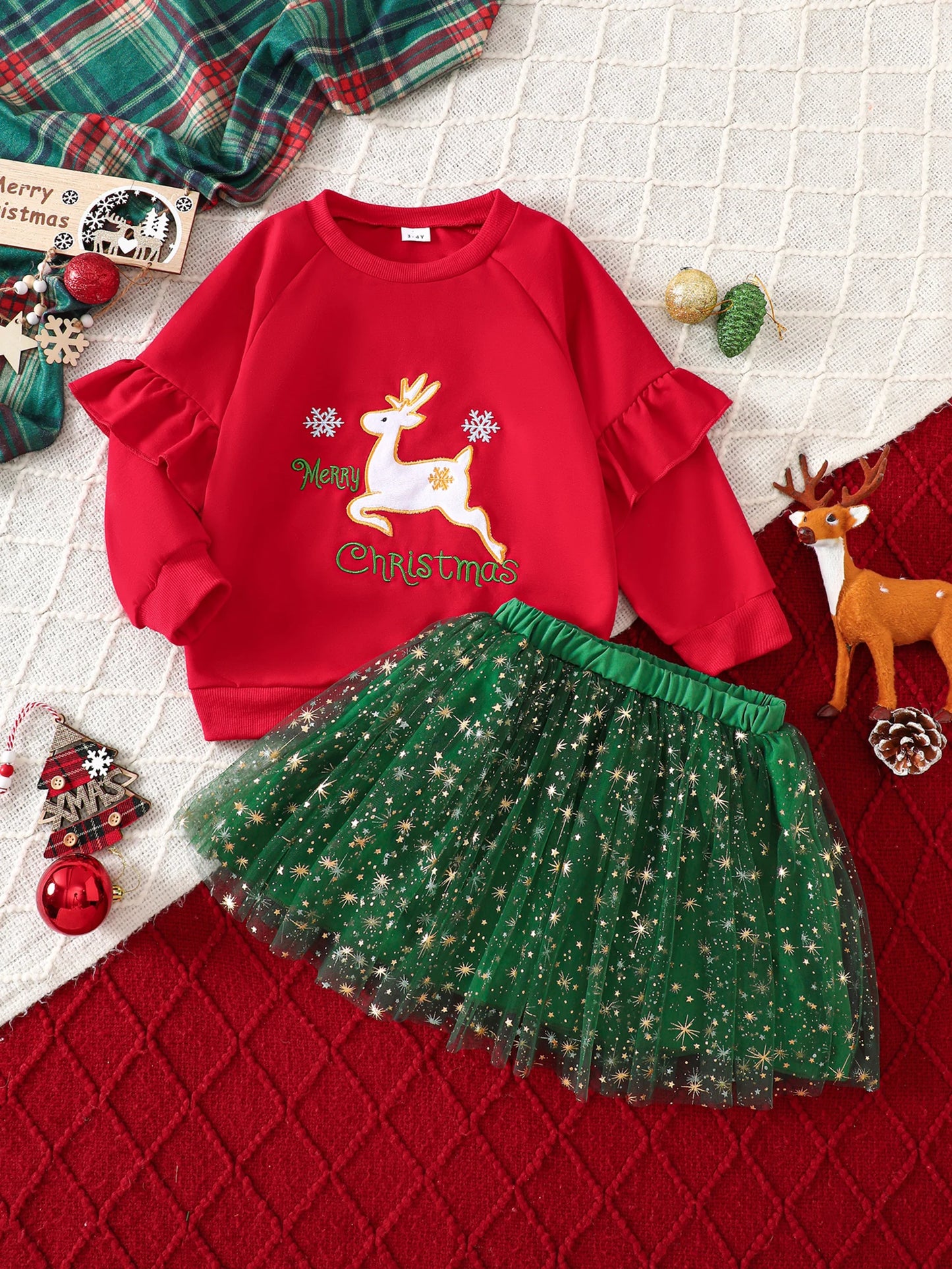 CN Guangdong Christmas Baby Girl Santa Romper Set With Headband