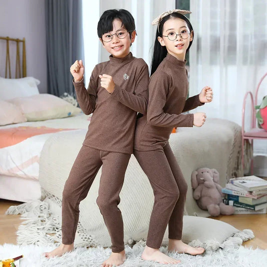 YSOYOKCN Kids Thermal Underwear Set Unisex Fleece Pajamas Winter