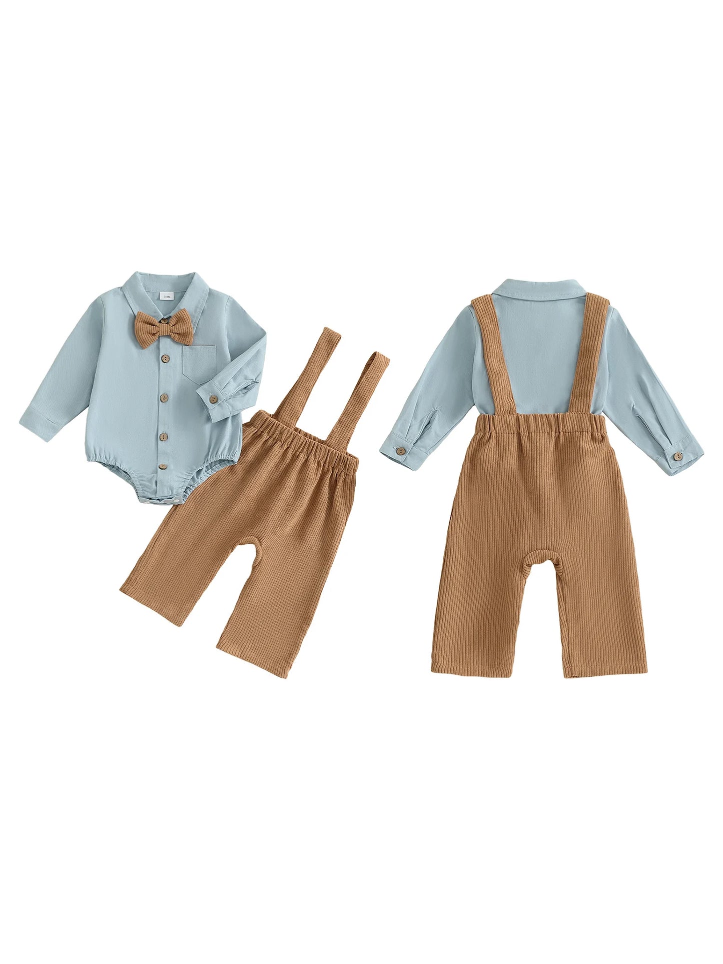 Baby Boy Formal Wear Set Bow Tie And Suspender Pants