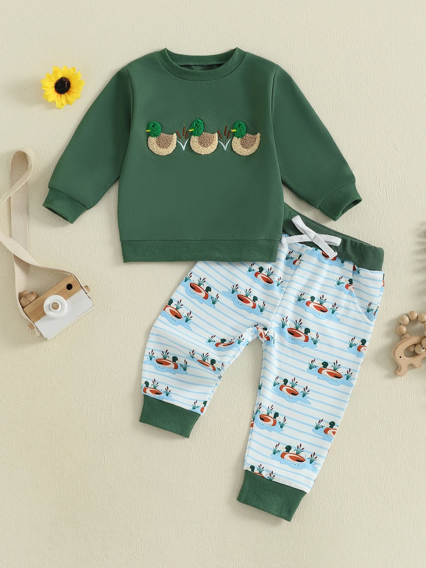 CN Guangdong Dinosaur Hooded Sweatshirt Set For Toddlers