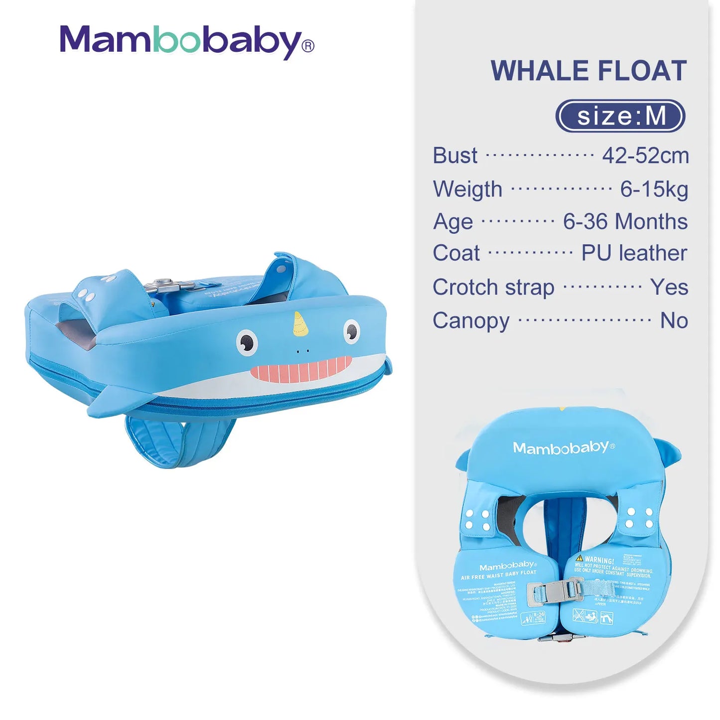 Mambobaby Baby Float With Sunshade Crotch Strap Ring