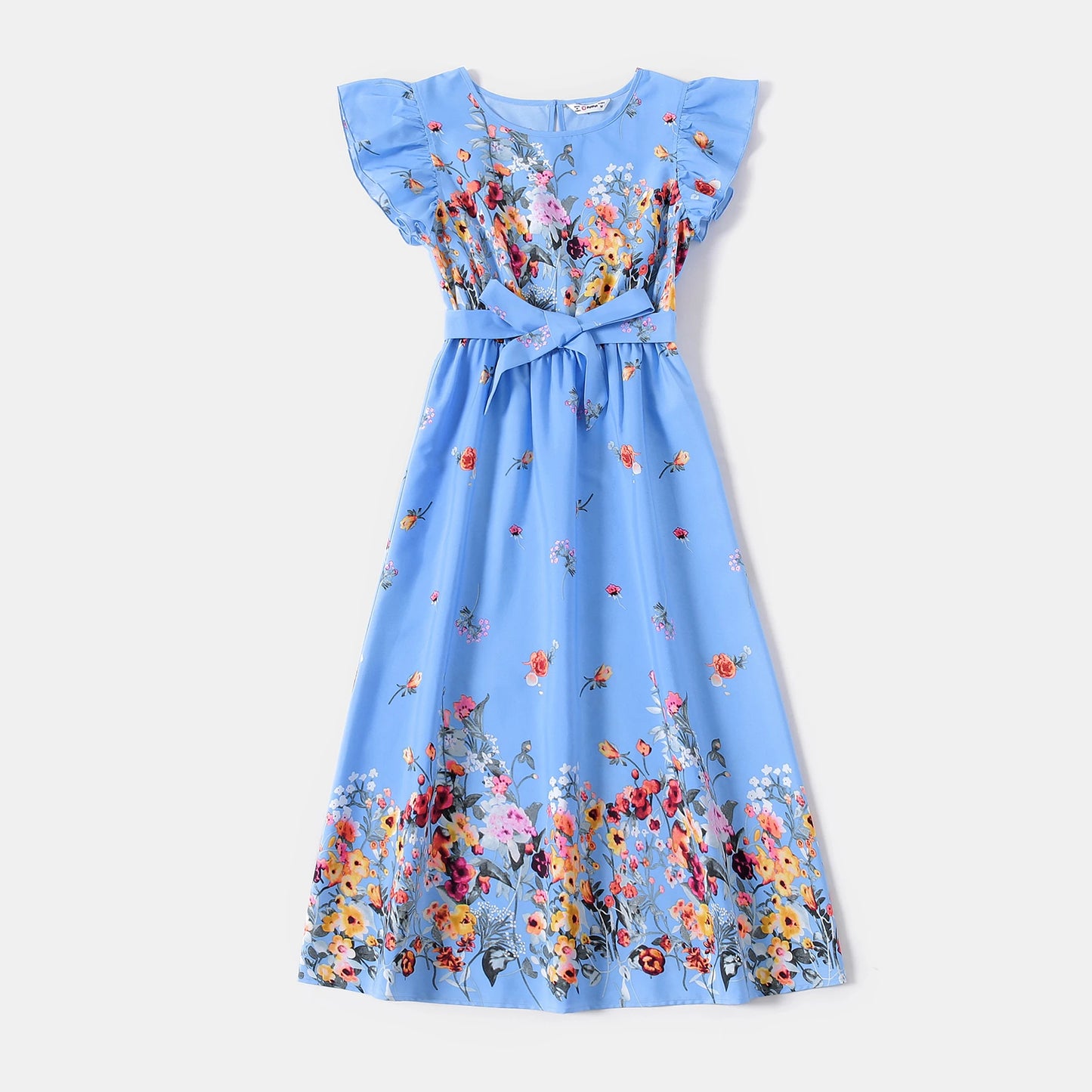 PATPAT Family Matching Floral Dresses And Striped T Shirts Set