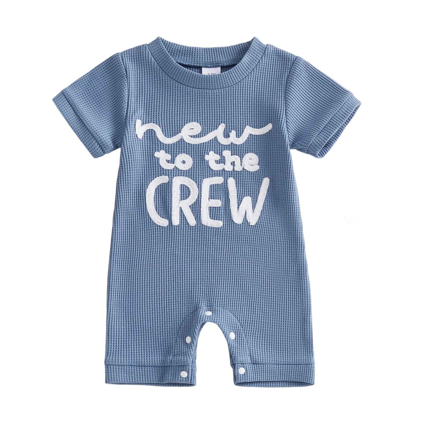 Infant Boy Lightweight Cotton Romper With Embroidered Letters
