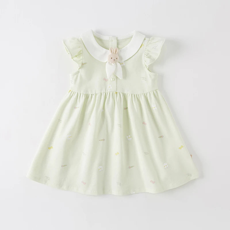 Dave Bella Girls Summer Party Dress Cartoon Cotton Floral