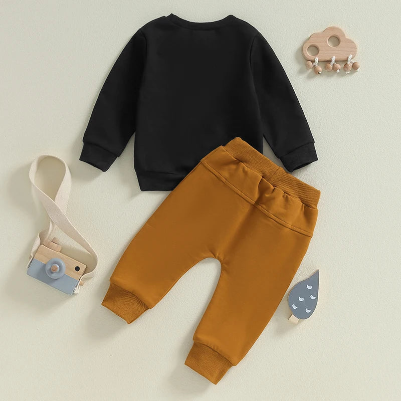 Pudcoco Toddler Boy Fall Winter Outfit Set Long Sleeve