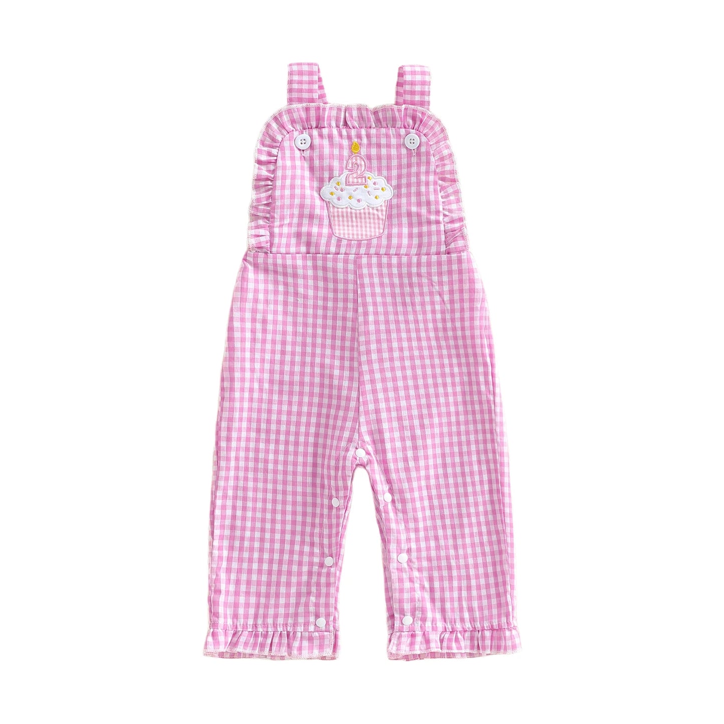 NONECN Denim Overall Dress For Toddler Girls With Floral Embroidery