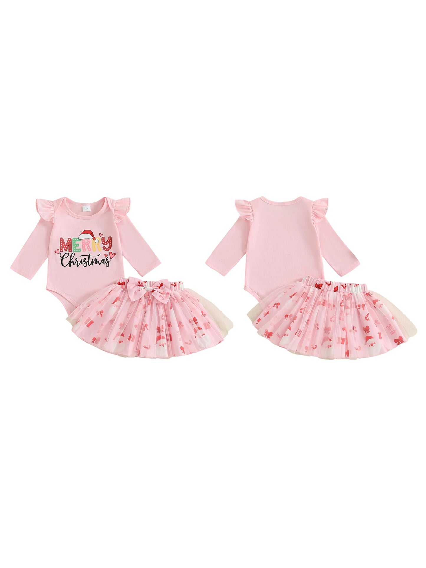 Guangdong Baby Winter Romper Set Print Bow Tulle Skirt