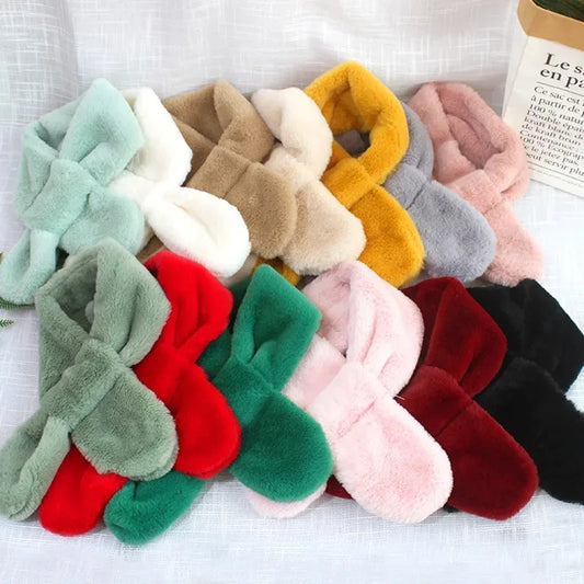 CN Tibet Guangdong Kids Winter Faux Rabbit Fur Scarf