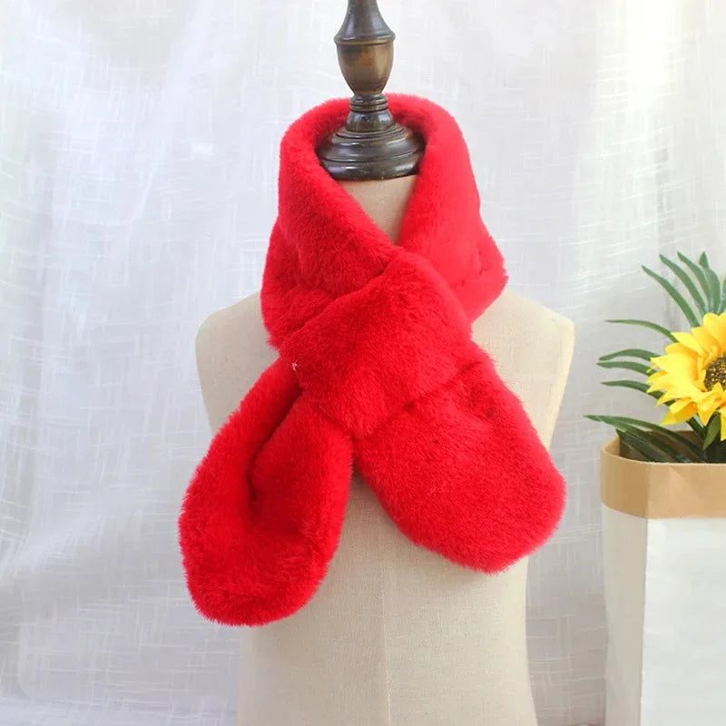 CN Tibet Guangdong Kids Winter Faux Rabbit Fur Scarf