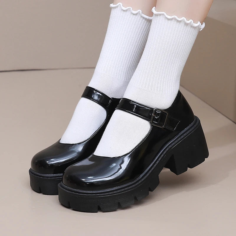 PARUSM Women Mary Jane Platform Pumps Lolita Style Heels