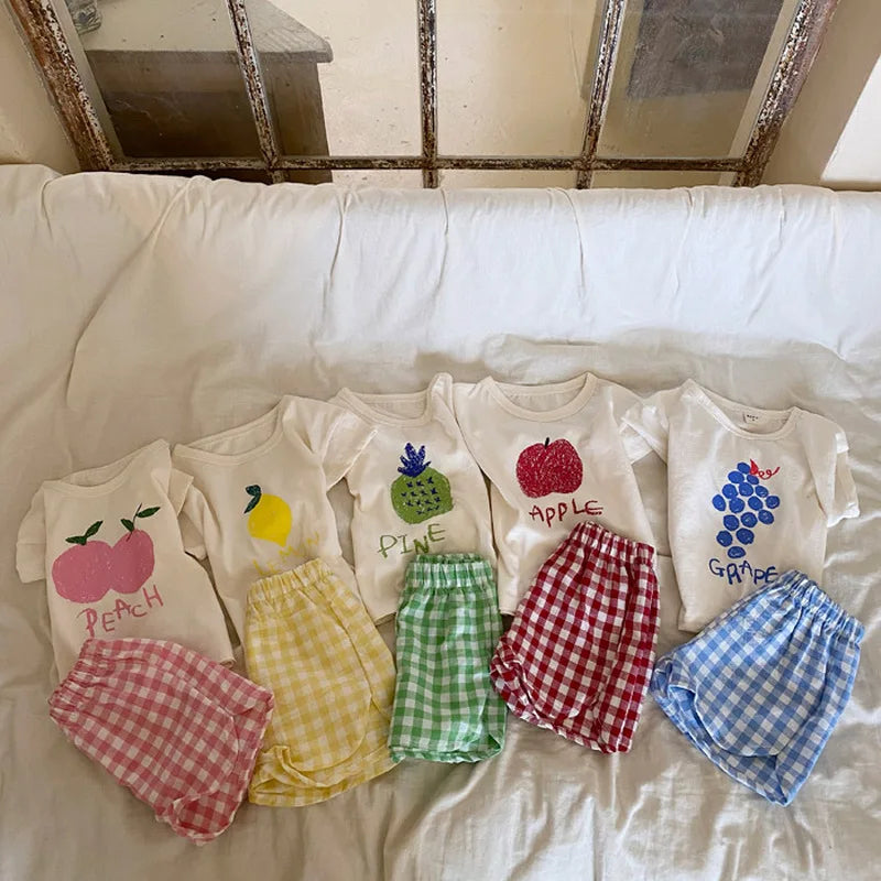 Unisex Cotton Baby Pajama Sets Toddler Sleepwear Cartoon Homewear