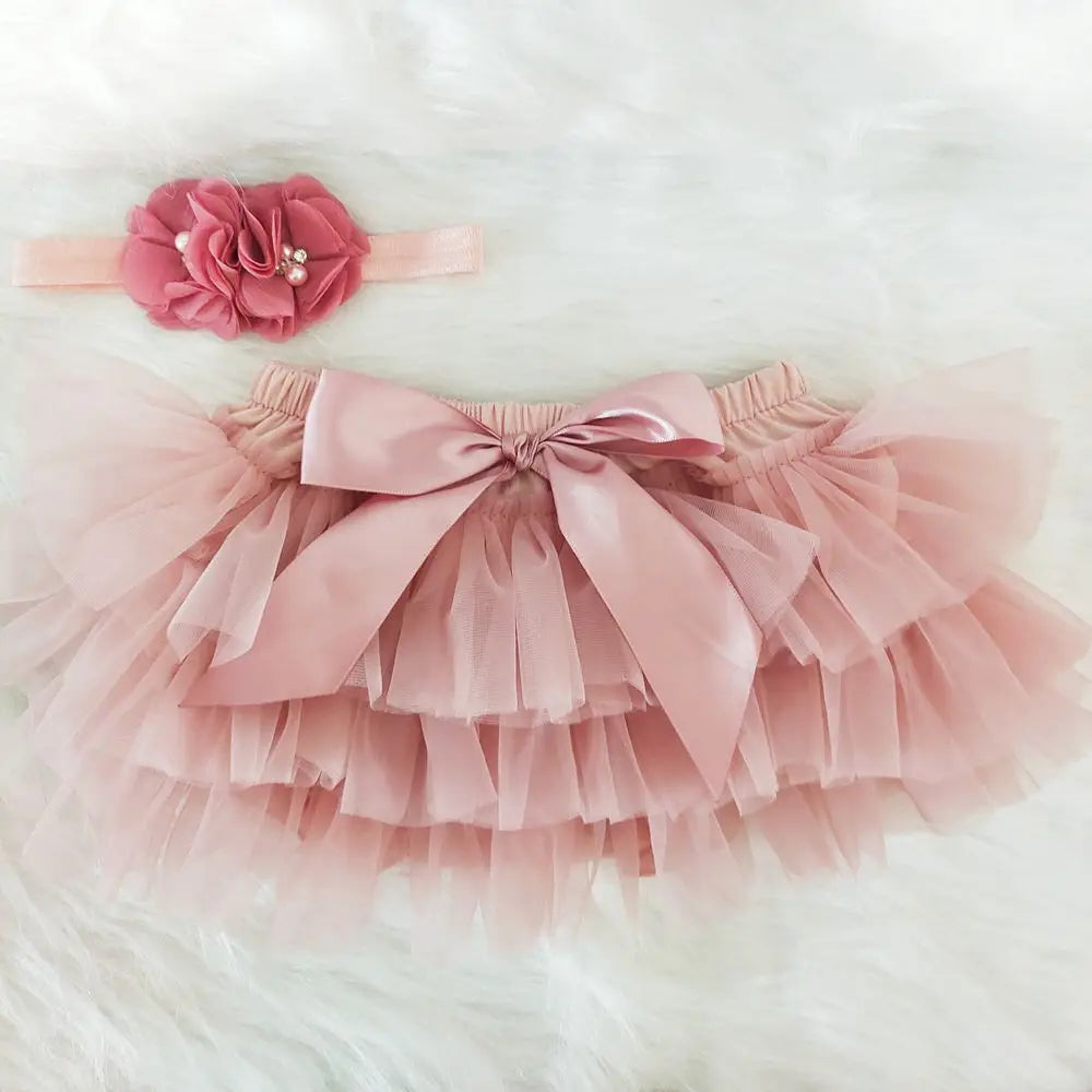 CN Zhejiang Baby Girls Tutu Skirt Bloomers Headband Set