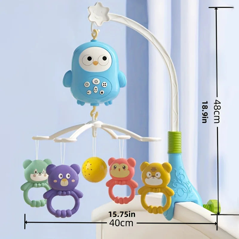 Baby Musical Crib Mobile 360 Degree Rotating Night Light Soother