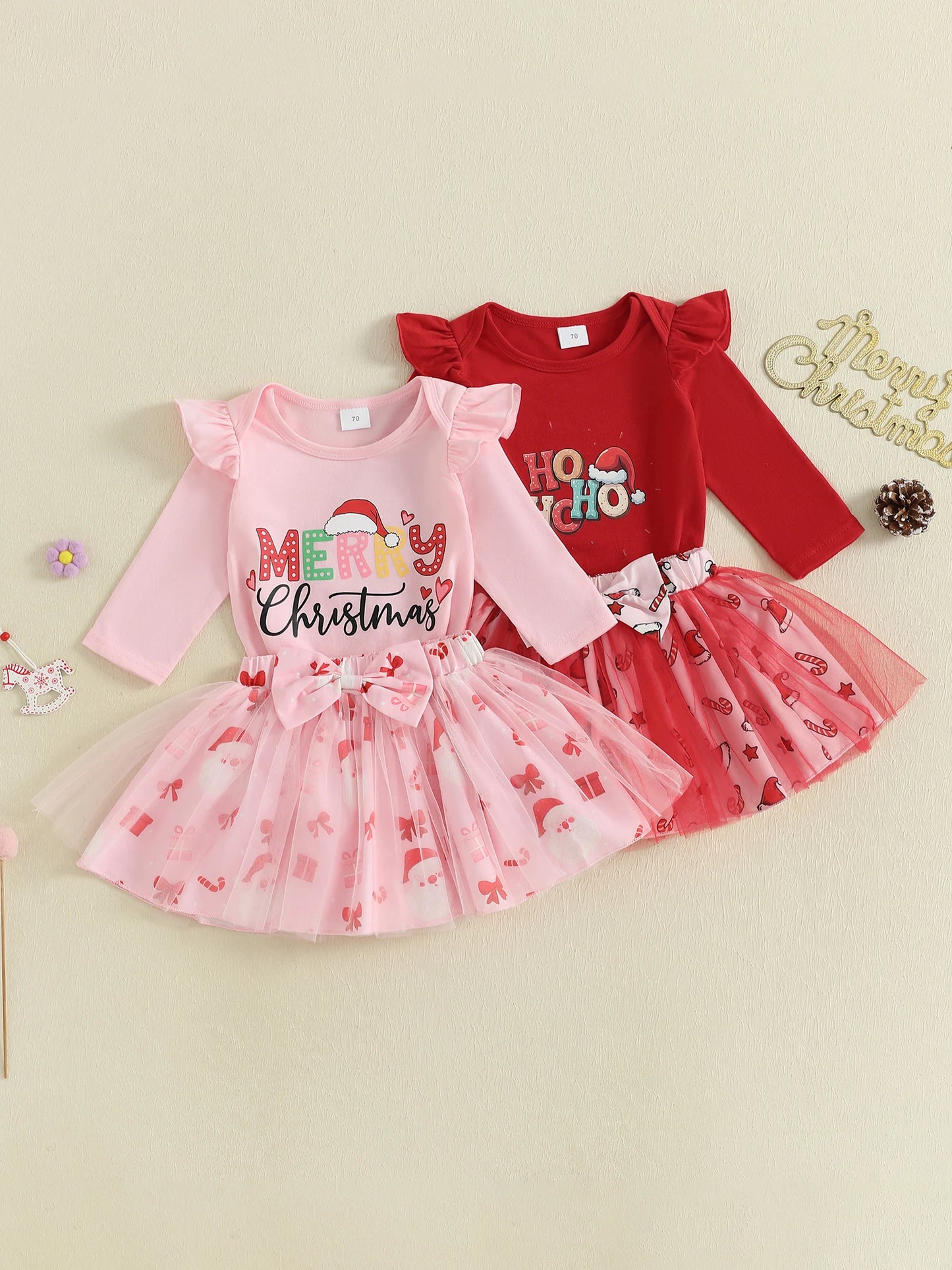 Guangdong Baby Winter Romper Set Print Bow Tulle Skirt