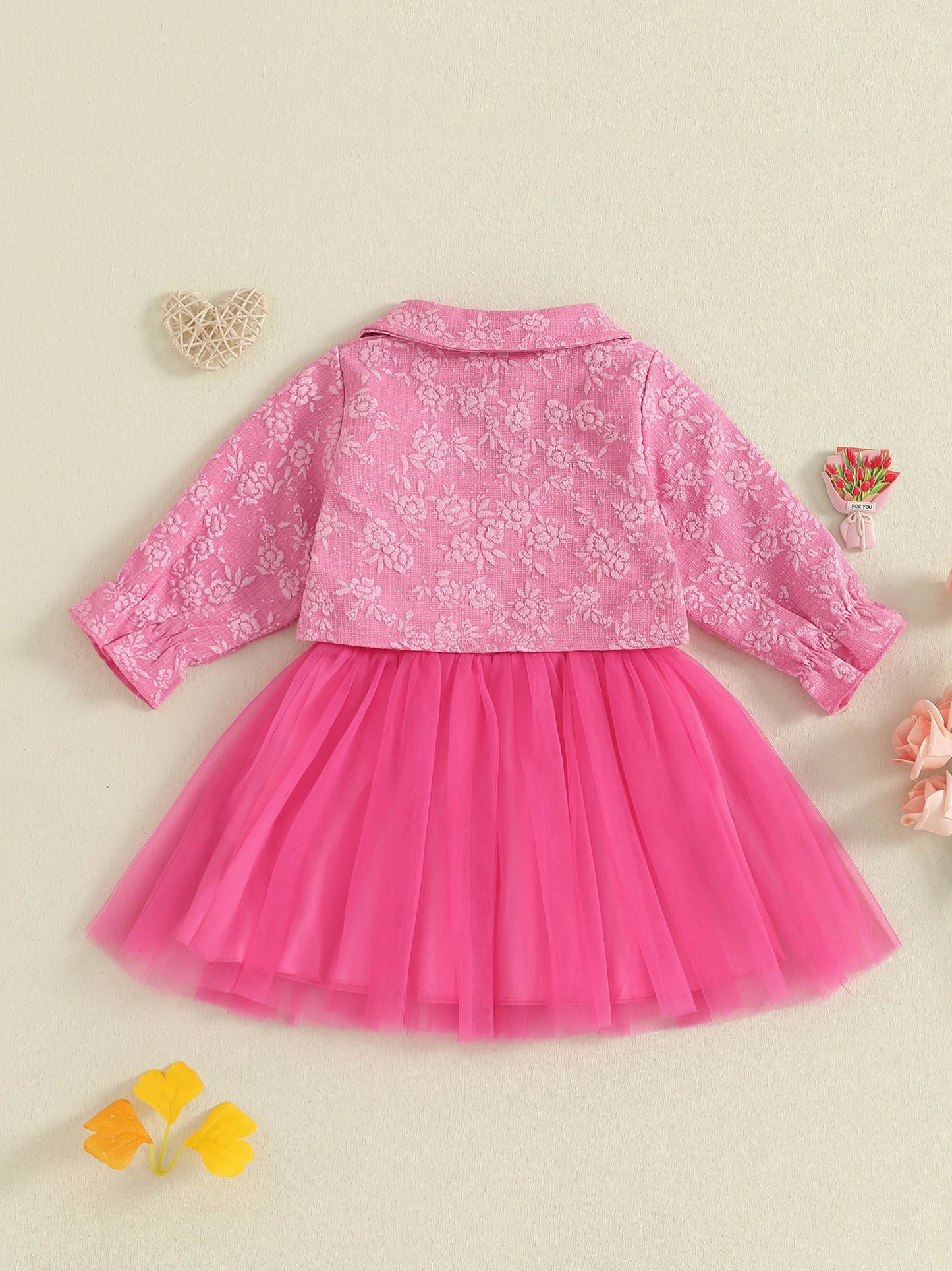 Toddler Autumn Quilted Jacket And Patchwork Cami Dress Set