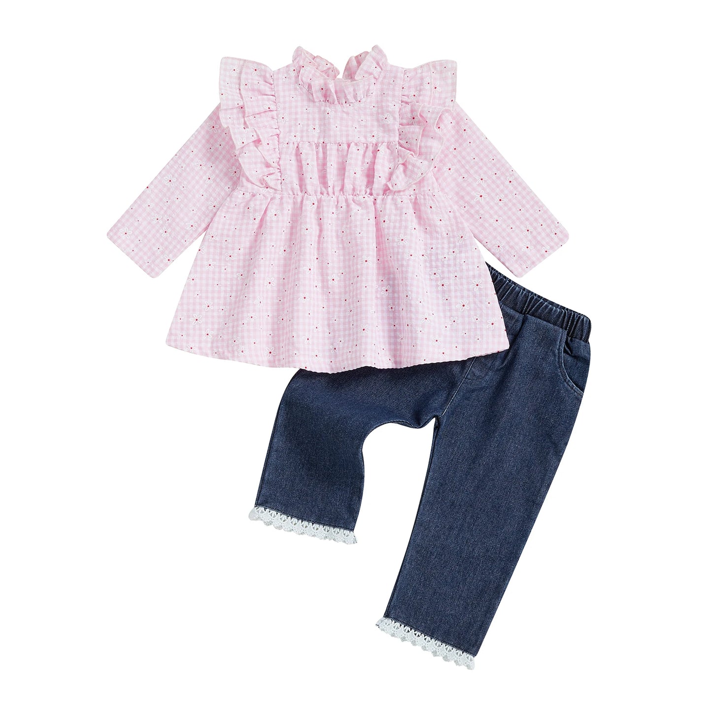 Guangdong Cute Toddler Winter Knit Sweater Fleece Set