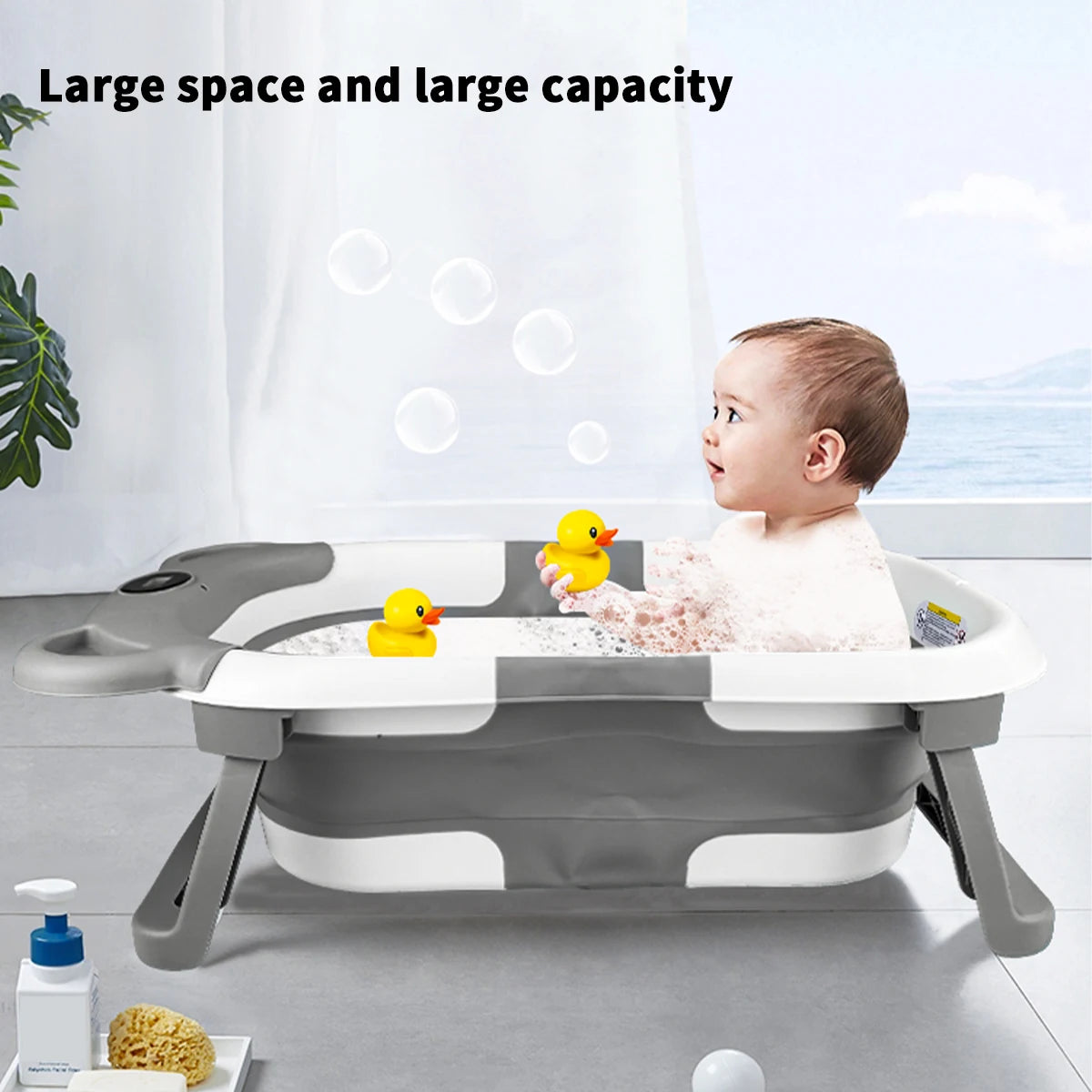 High Concerned Folding Baby Bathtub Thermometer Cushion