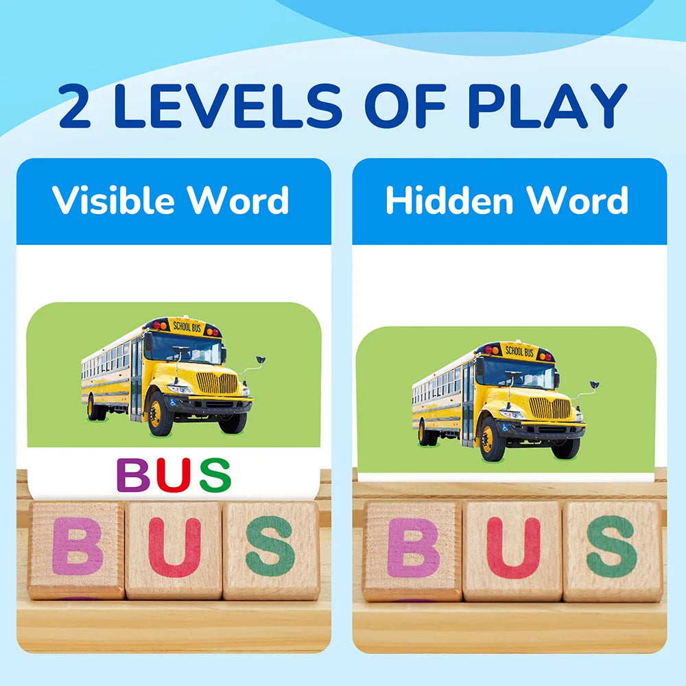 Montessori Spelling Games With Wooden Letter Cards For Early Learning