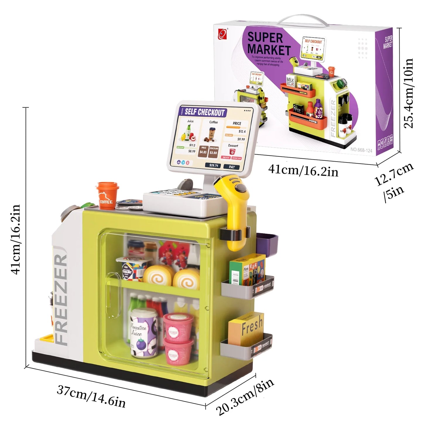 Jovow Children Supermarket Toy Vending Machine Puzzle