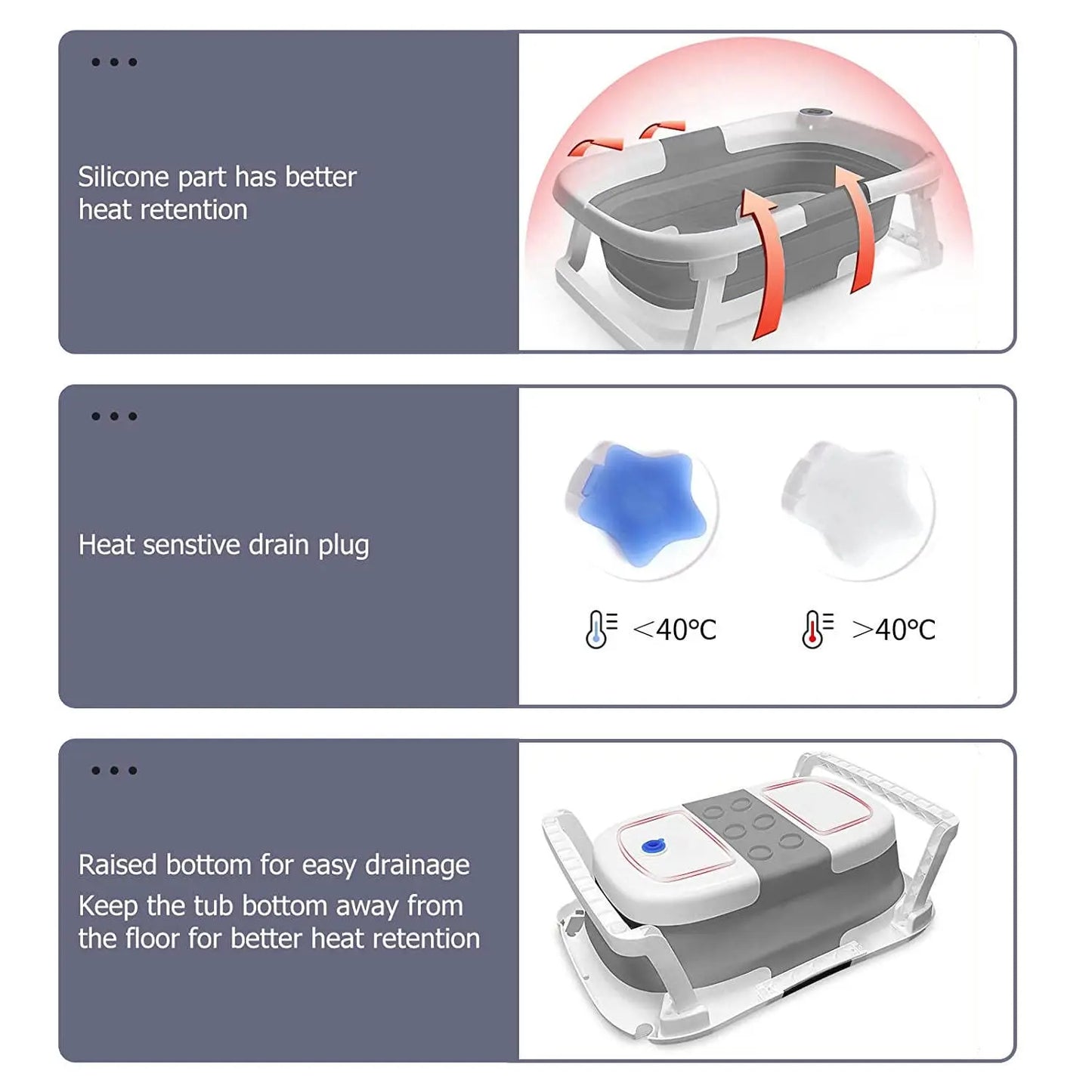 Hign-concerned Baby Bath Tub With Temperature Indicator