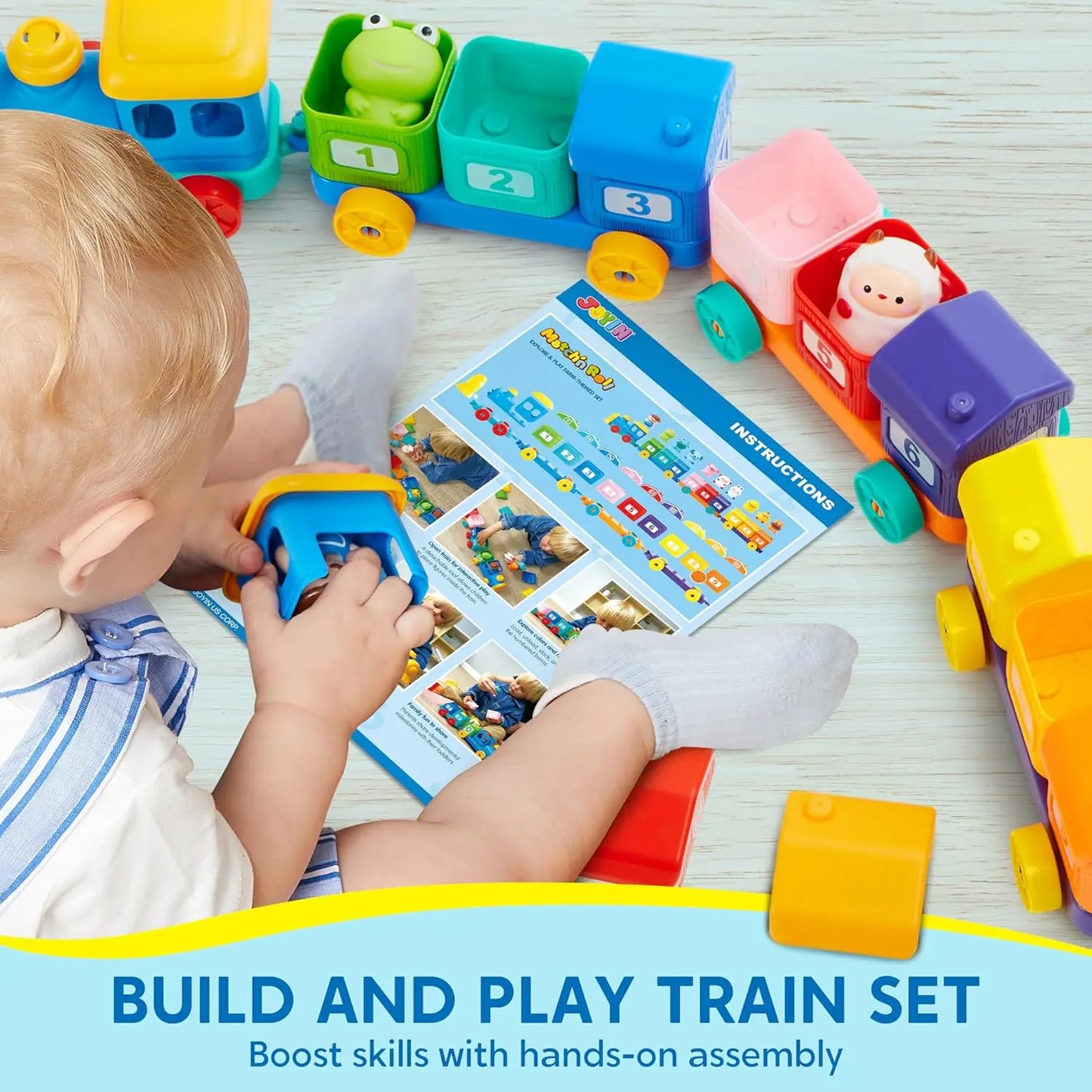 Joyfy Learning Farm Train Counting Sorting Montessori Toy 9 Animals
