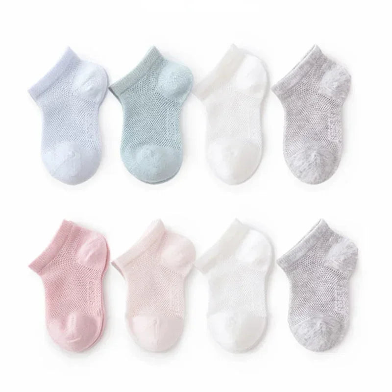 Soft Stitch Breathable Mesh Baby Ankle Socks 3 Pairs