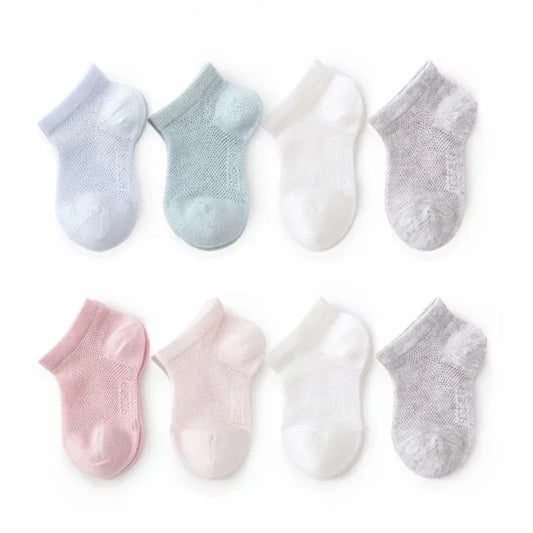 Soft Stitch Breathable Mesh Baby Ankle Socks 3 Pairs