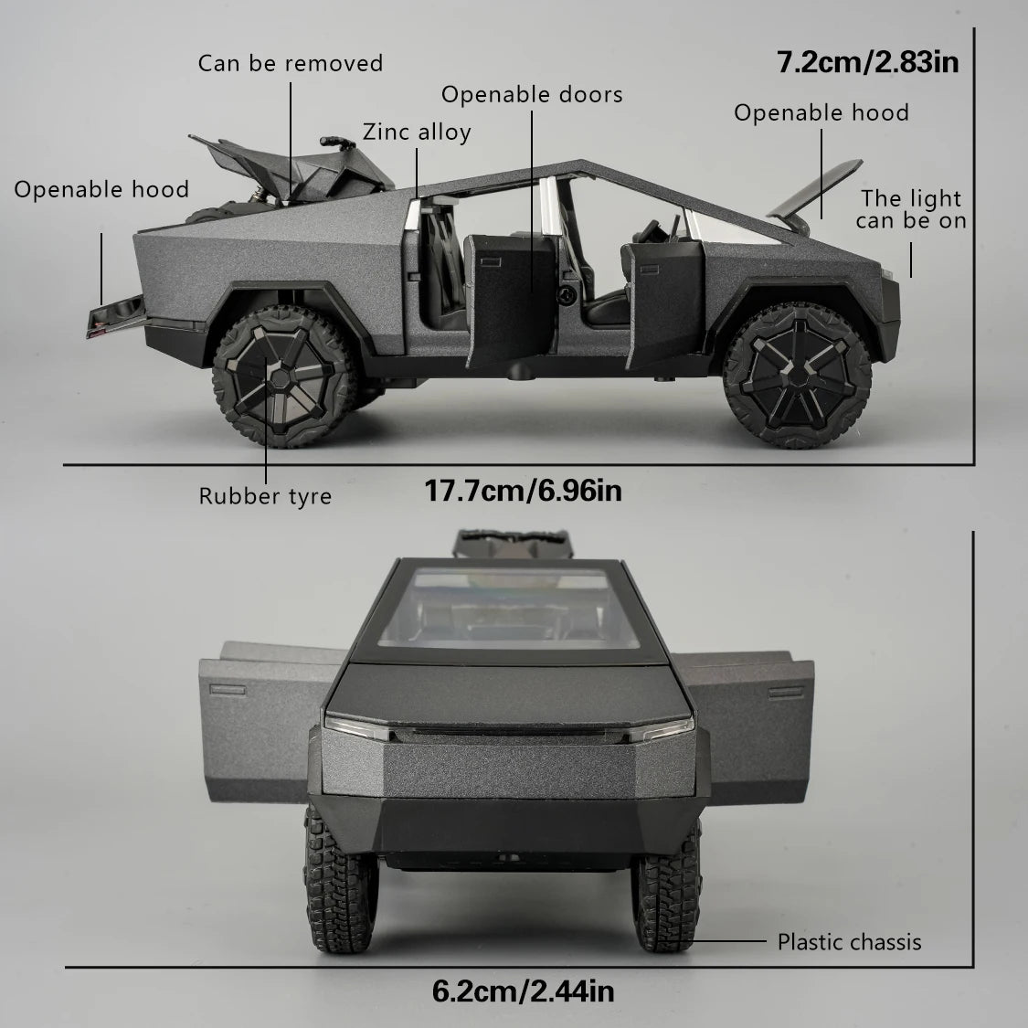 Zinc Alloy Pickup SUV With Sound Lights Pull Back Car