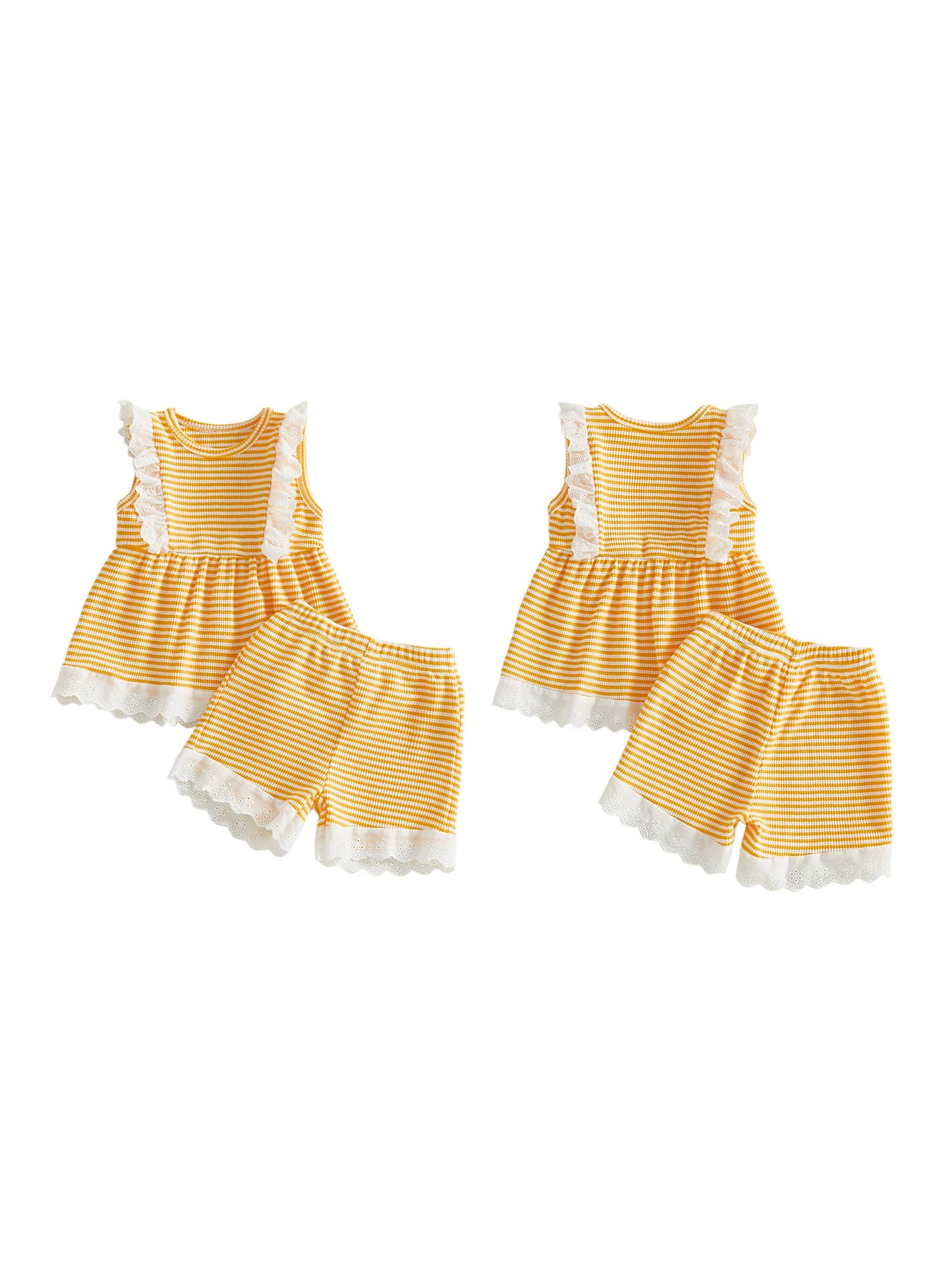 Infant Girls Floral Sleeveless Top and Shorts 2 Piece Set