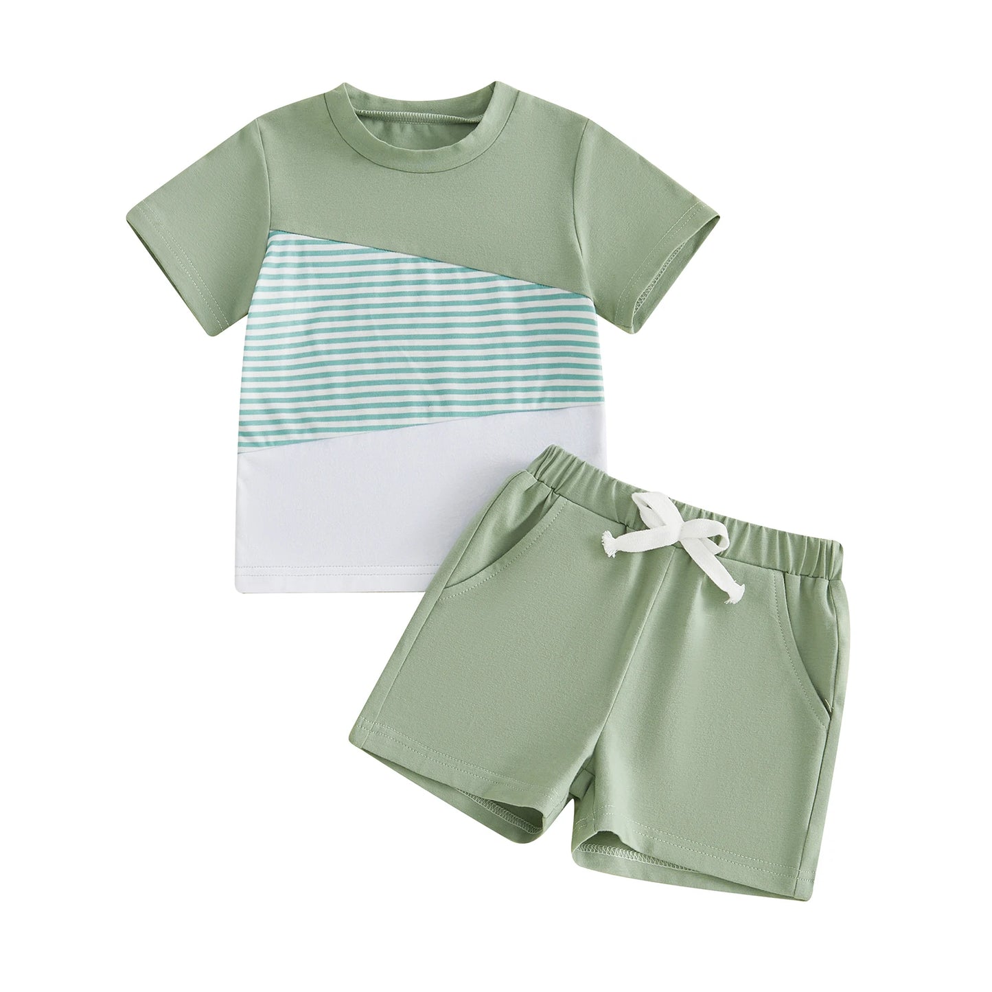 Infant Boys Summer Outfit Short Sleeve Shirt and Coordinating Shorts