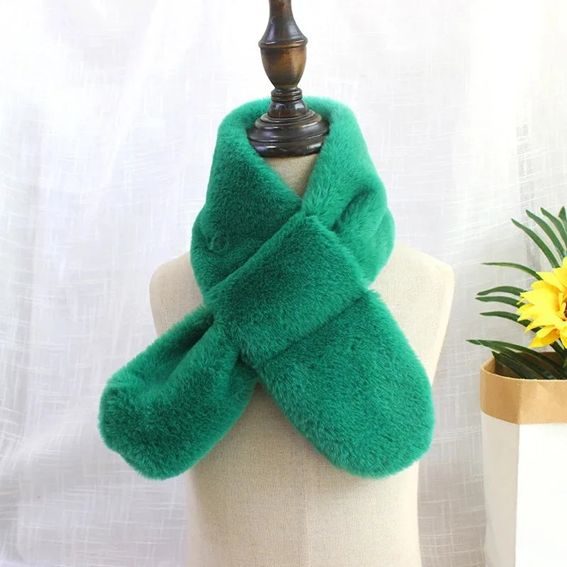 CN Tibet Guangdong Kids Winter Faux Rabbit Fur Scarf