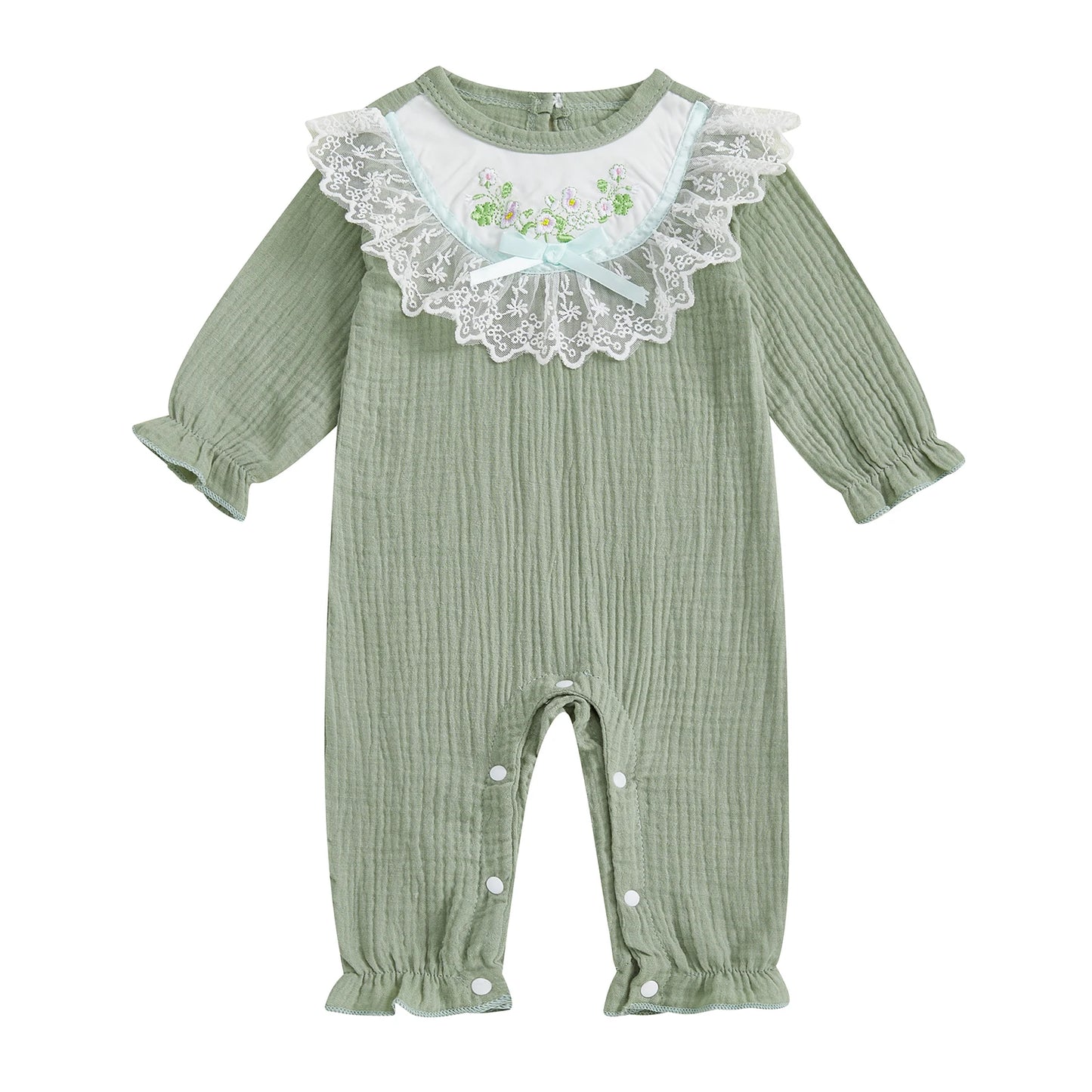 Guangdong CN Toddler Romper With Floral Embroidery Lace