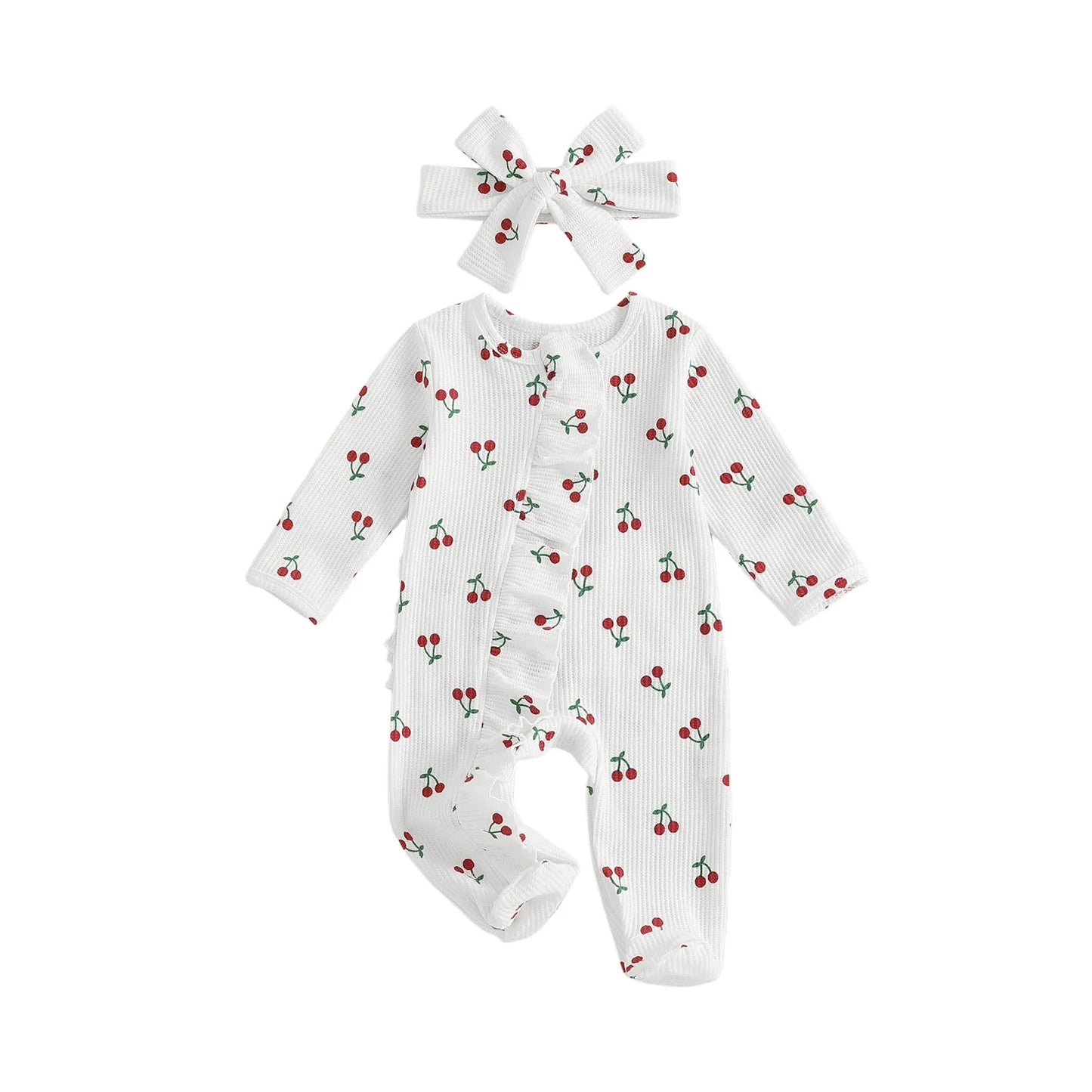Guangdong CN Adorable Infant Girl Autumn Floral Romper Set
