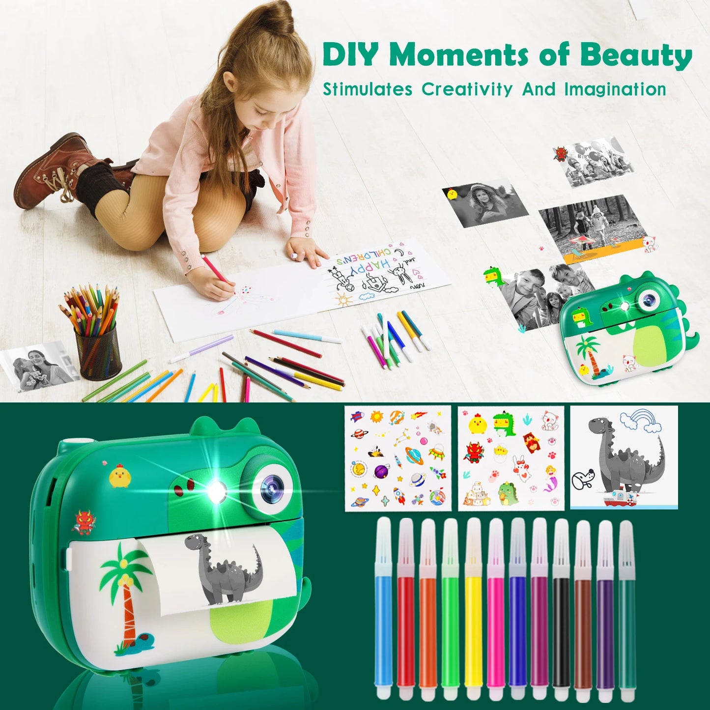 ARNSSIEN Kids Camera Instant Print Toy For Ages 3 To 14