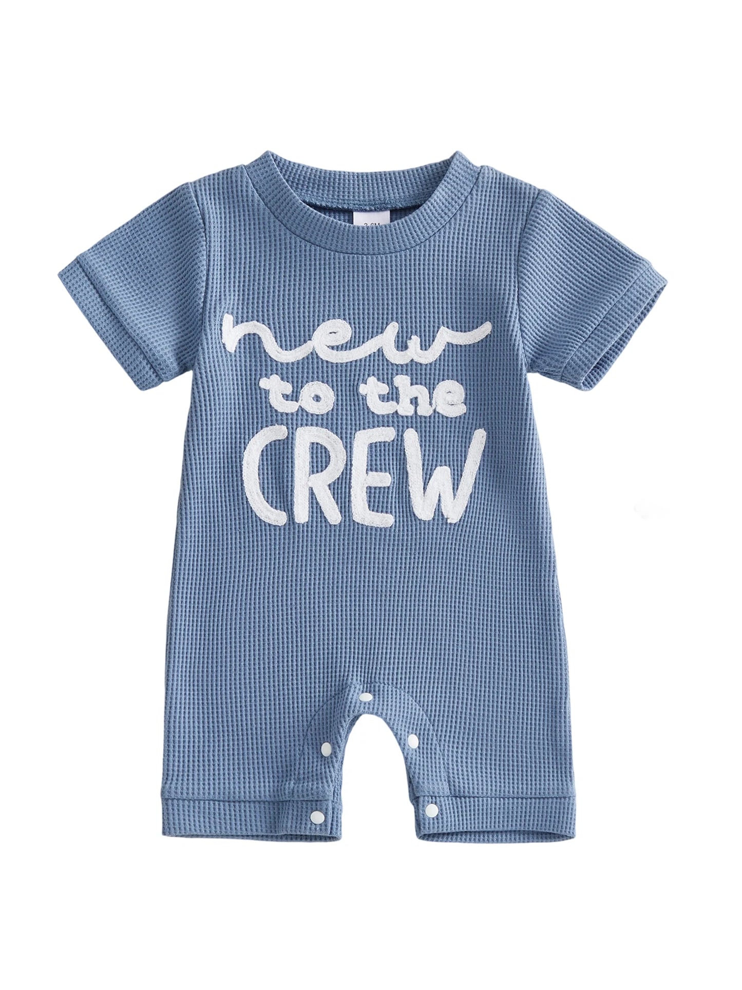 Infant Boy Lightweight Cotton Romper With Embroidered Letters
