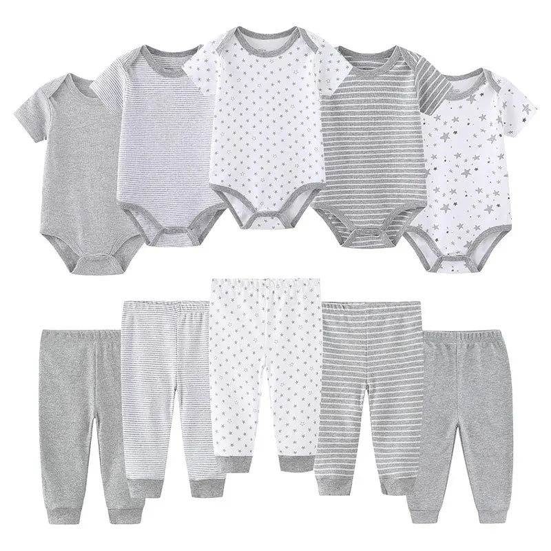 Kiddiezoom Unisex Baby Clothing Set Bodysuits And Pants