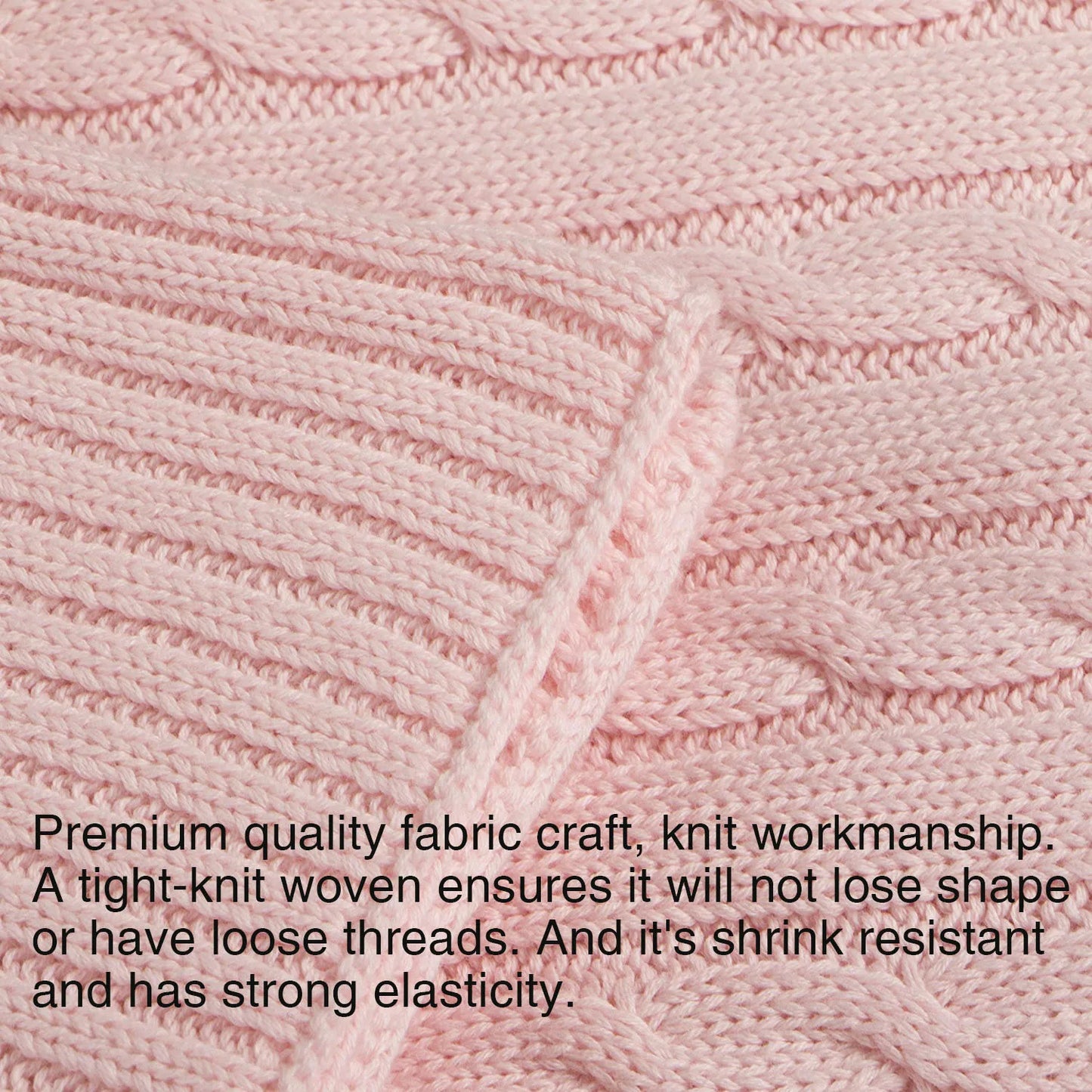 Ntbay 100 Percent Cotton Cable Knit Toddler Blanket Soft