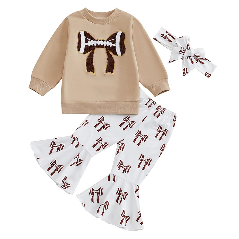 PudcocoCN Toddler Girls Winter Set Ruffle Sleeve Sweater Leggings Headband