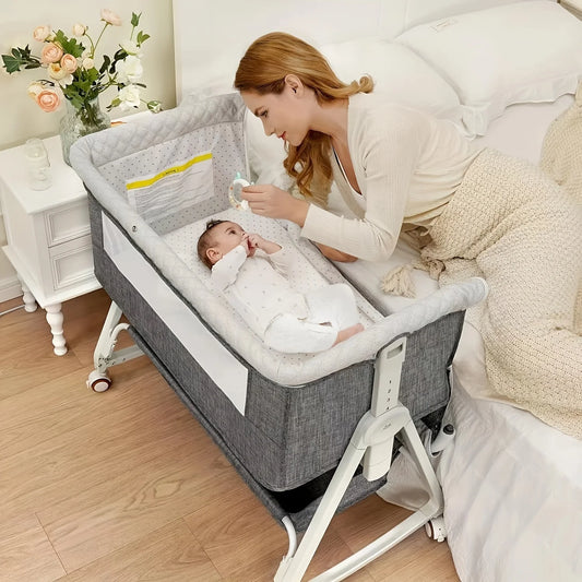 Premium Multifunctional Baby Bedside Bassinet 3in1 Sleeper With Adjustable Wheels