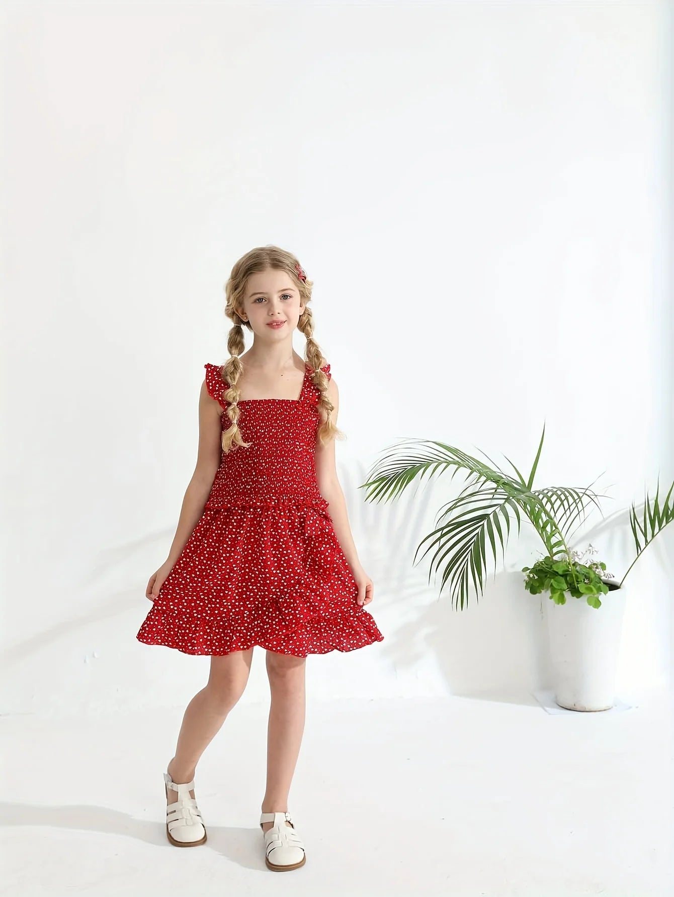 Girls Floral Skirt Set Summer Dress Two Piece Outfit
