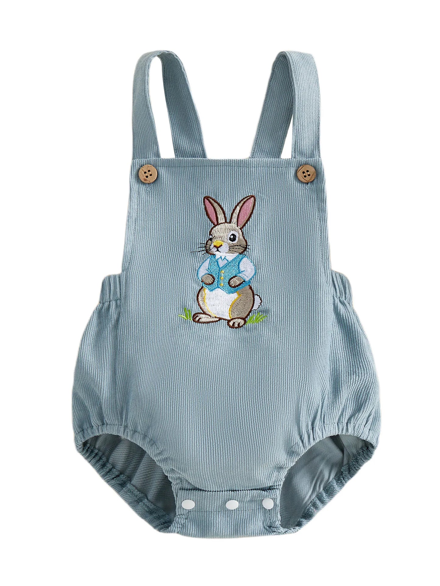 Infant Easter Bunny Romper Sleeveless Newborn Baby Jumpsuit Embroidered Rabbit