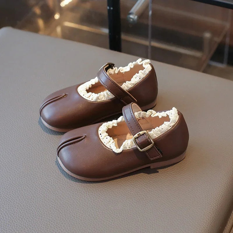 Children Flat Shoes Leather Princess Lolita Style For Girls