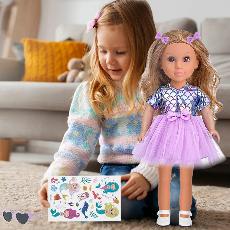 CN Zhejiang Mermaid Dress Doll With Shoes Sunglasses Set
