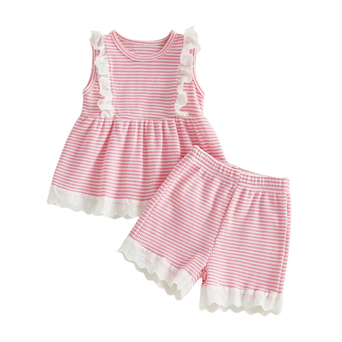 Infant Girls Floral Sleeveless Top and Shorts 2 Piece Set