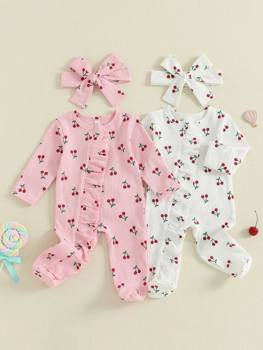 Guangdong CN Adorable Infant Girl Autumn Floral Romper Set