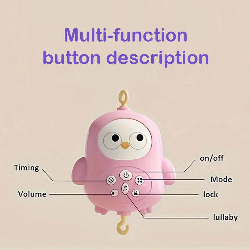 Baby Musical Crib Mobile 360 Degree Rotating Night Light Soother