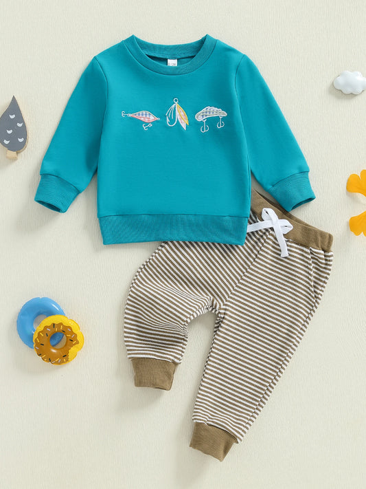 CN Guangdong Dinosaur Print Hoodie 2 Piece Toddler Outfit