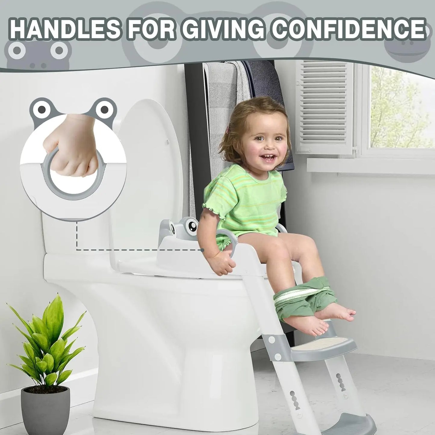 HiMISSG Potty Training Seat With Adjustable Height Stool